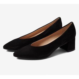French Sole FS/NY •Women 8.5• Kelly Black Suede Block Heel Pumps $185